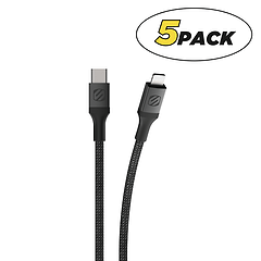 Braided USB-C to Lightning 4-Ft. Charge & Sync Cable, Black/Space Gray - 5-Pack