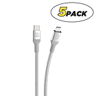 USB-C to Lightning MFi Certified Charge & Sync Braided Cable, Silver 