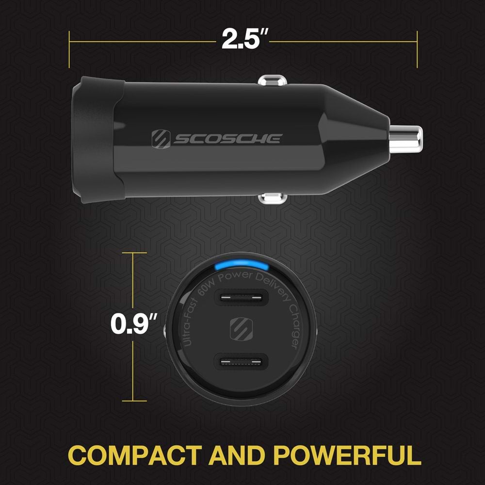 Dual Port USB-C Fast Charger for Cars