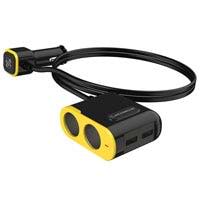Dual 12V Adapter with Dual 12W USB Charger