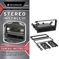 Scosche GMT2049A.Car/Truck/SUV Stereo Install Kit. Quick & easy installation. General Motors for both single & double DIN stereos. 1992-Up Buick, Cadillac, Chevy, Geo, GMC, Hummer, Isuzu, Oldsmobile, Pontiac, Saturn, Suzuki, Toyota. - Large Image