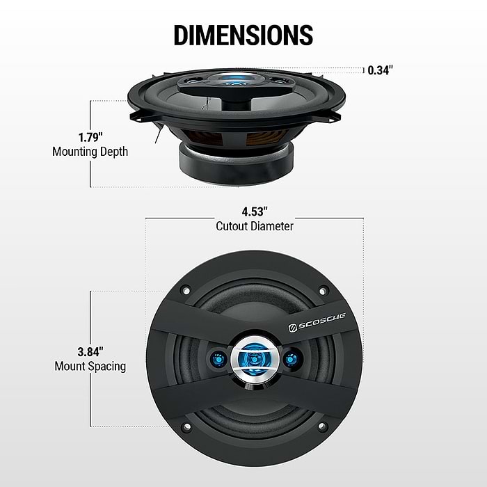 Scosche HD5254 Speakers 4-Way Car Speakers
