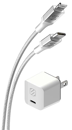 USB-C Power Delivery Mini Home Charger and 8Ft. Braided Lightning Cable