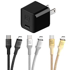 USB-C Power Delivery Mini Home Charger and USB-C to Lightning MFi Certified Charge & Sync Braided Cable Bundle