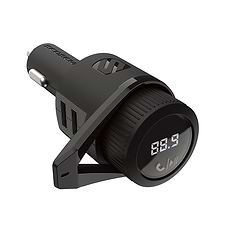 black car charger fm transmitter bluetooth hands free smartphone with U S B c and U S B connectors with display 
