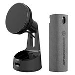 MagSafe Compatible Qi Wireless Charging Phone Mount for Window/Dash & Screen Cleaner Bundle