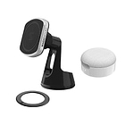 Compact MagSafe Compatible Magnetic Wireless Speaker white & MagSafe Compatible Window/Dash Phone Mount Bundle
