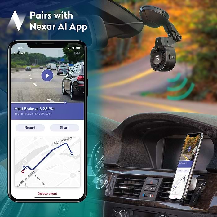 Sd Card Nexar Dash Cam Suction Cup Mount NEXC1 Smart Dash Cam With