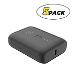Compact 10K mAh Dual-Port Power Bank 5-Pack