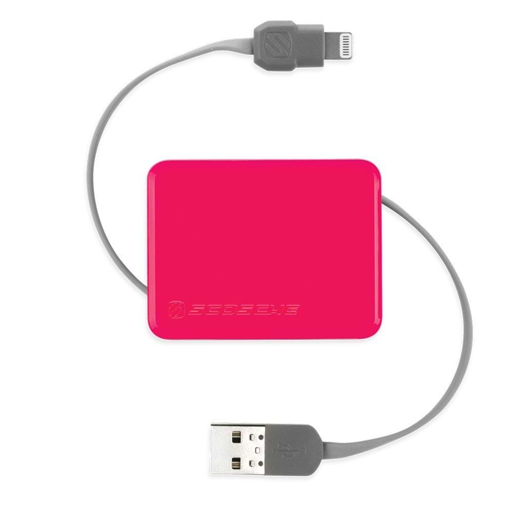 USB Cable for iPhone 5C in pink with cable extended