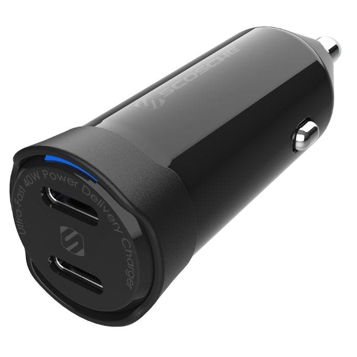 40W Dual USB-C port car charger