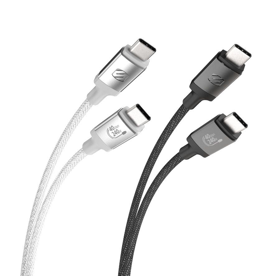 Image of white and black USB-C cables