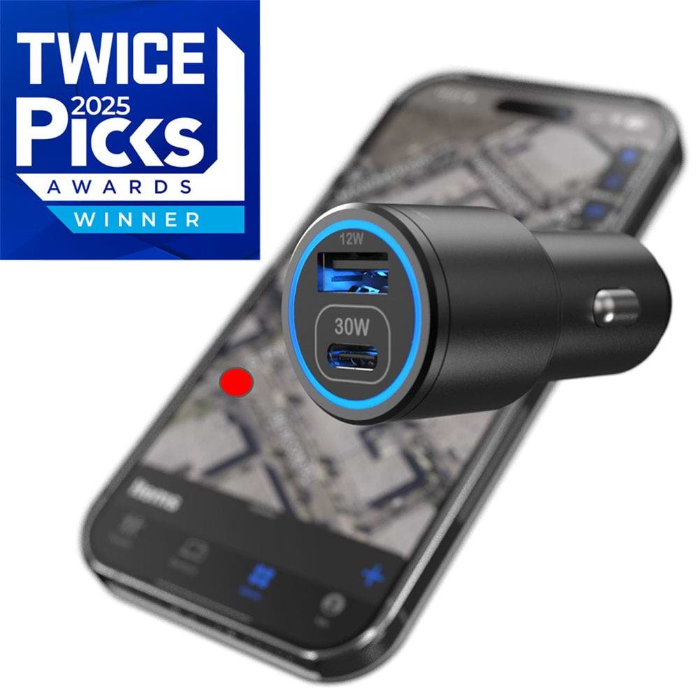 Twice Picks 2025 Award Winner - USB-C and USB-A Car Charger with Phone