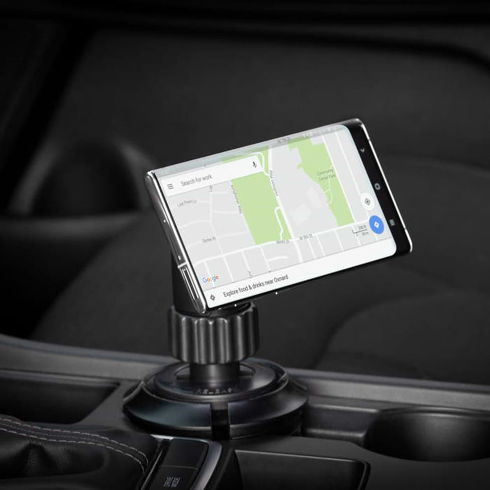 Car GPS Holder GPS mounted to cup holder mount in car