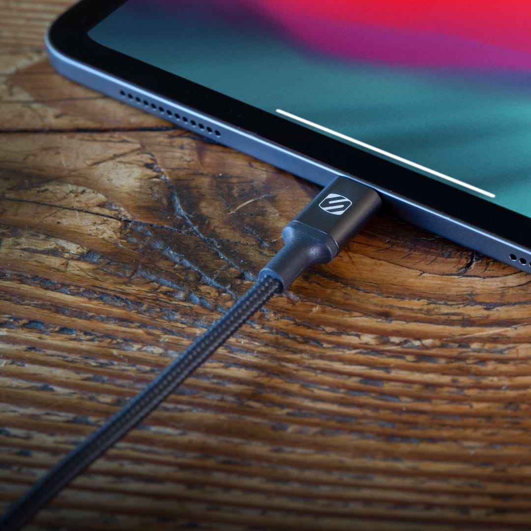 ipad charging on table via Scosche USB-C cable