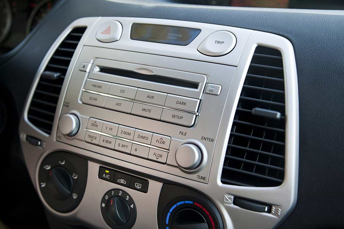 control panel of a car close up of car dash controls