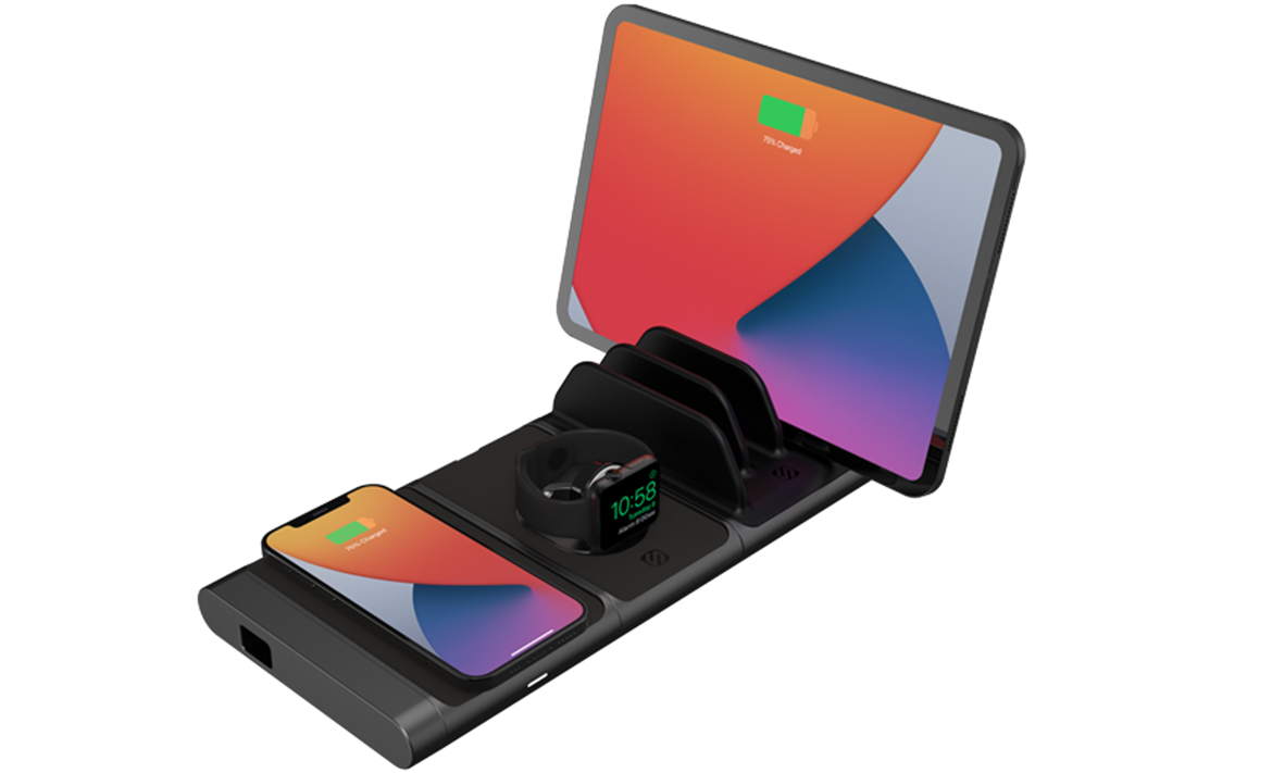 modular charging system modular charging system charging iphone, AirPods and iPad