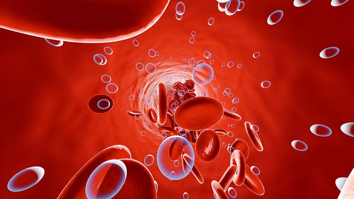oxygen molecules floating in the blood stream oxygen molecules floating in the blood stream
