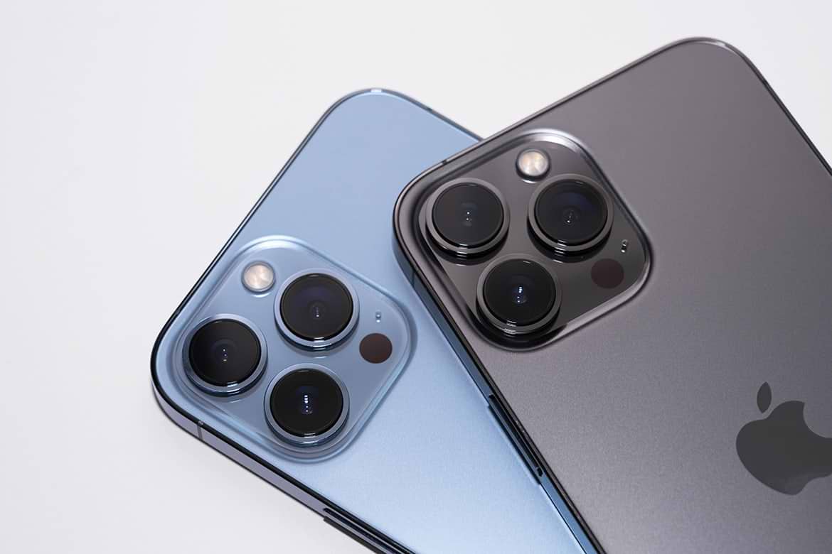 triple camera on the new iPhone 13 Pro close up of triple camera on the new iPhone 13 Pro