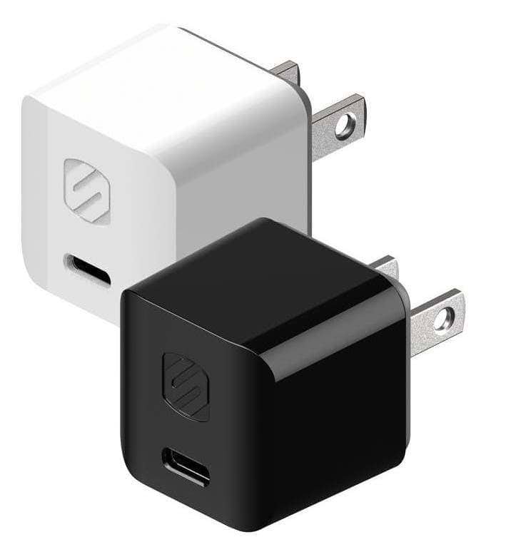 usb port black and white Scosche USB-C wall chargers