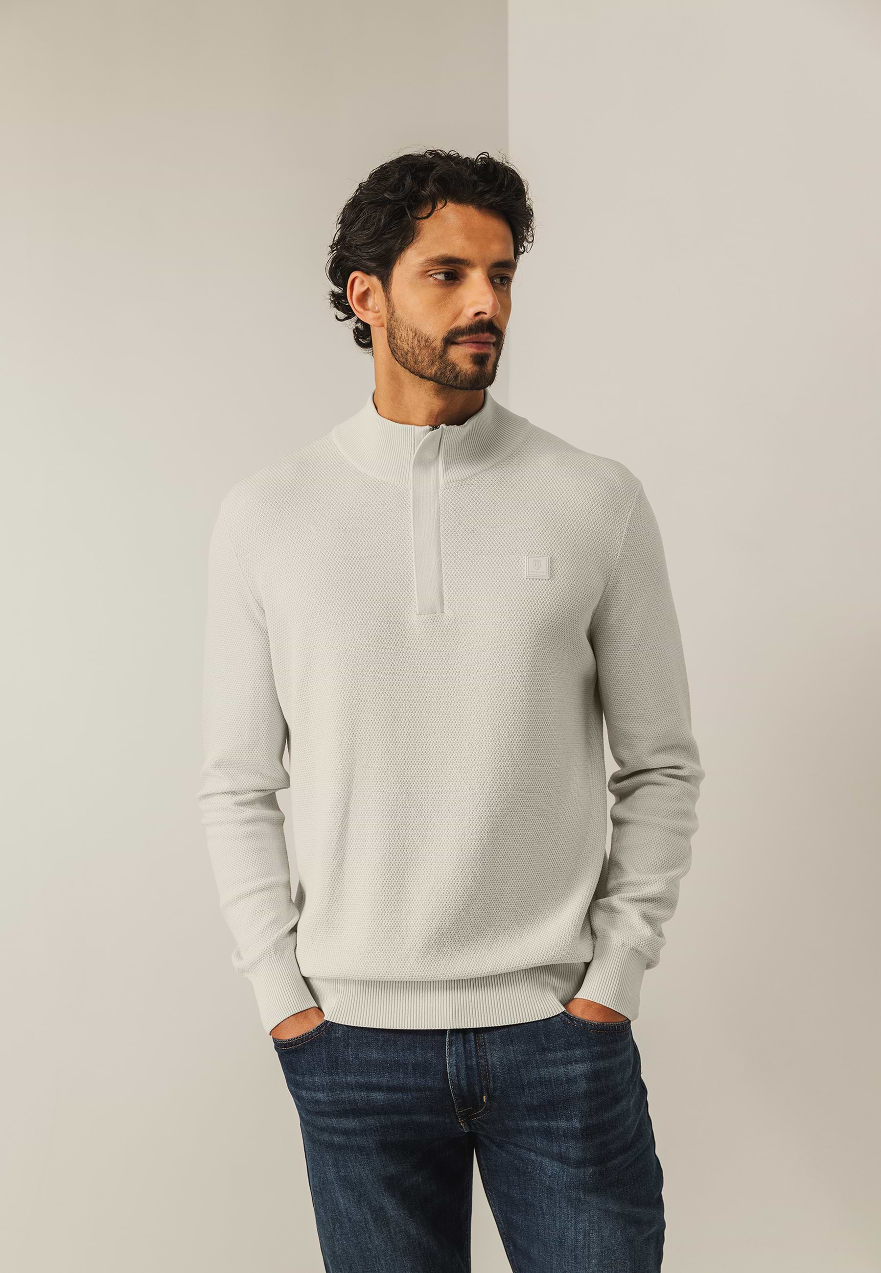 Half-zip mélange jumper