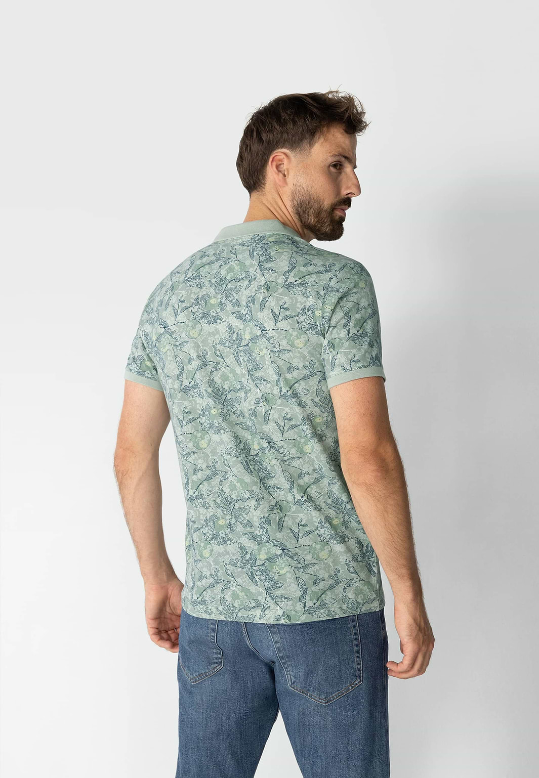 Piqué-polo-met-botanische-print