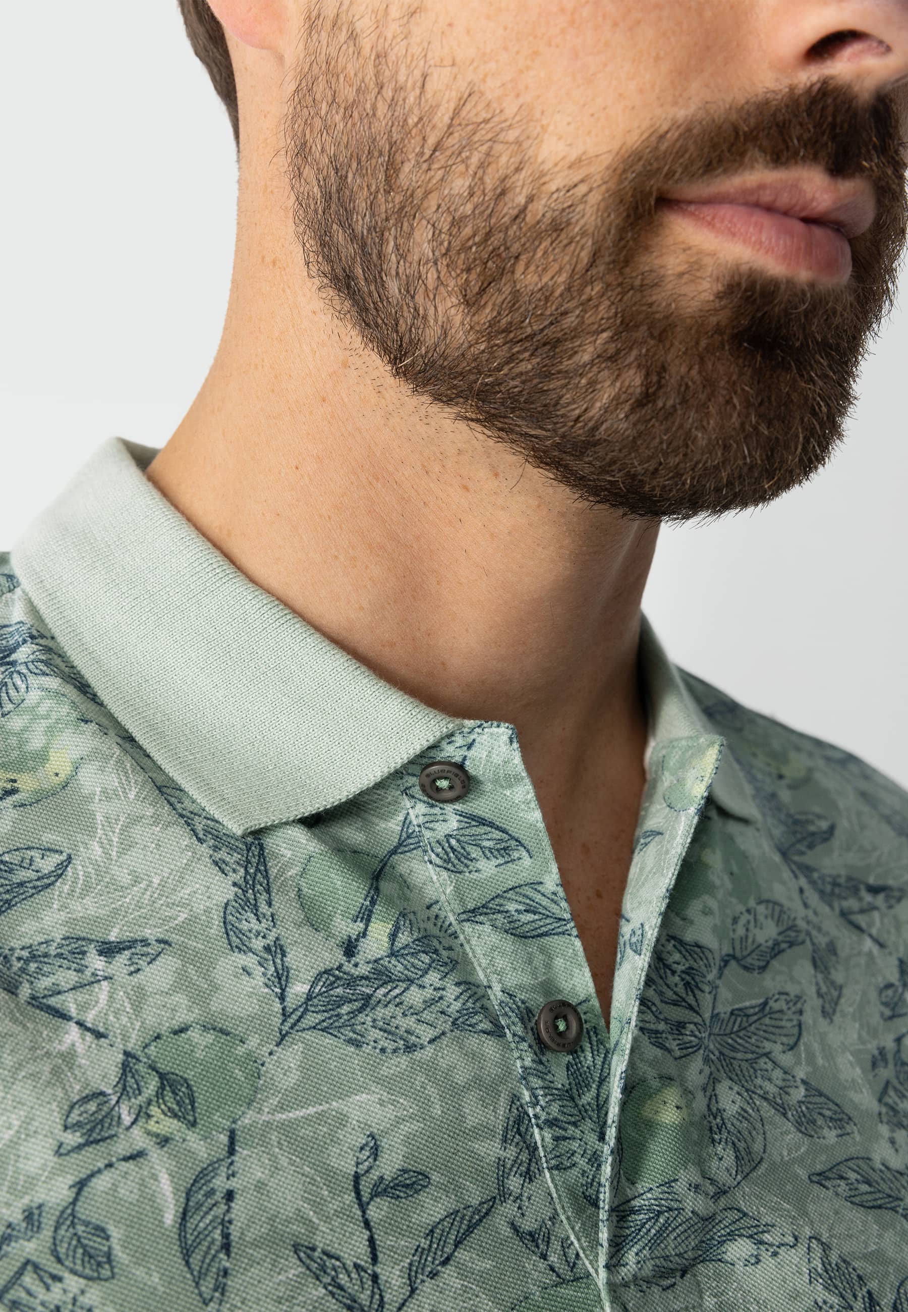 Piqué-polo-met-botanische-print