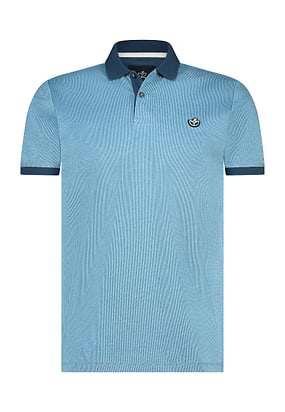 Jacquard-polo-van-jerseystof