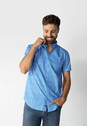 Poplin-overhemd-met-korte-mouwen