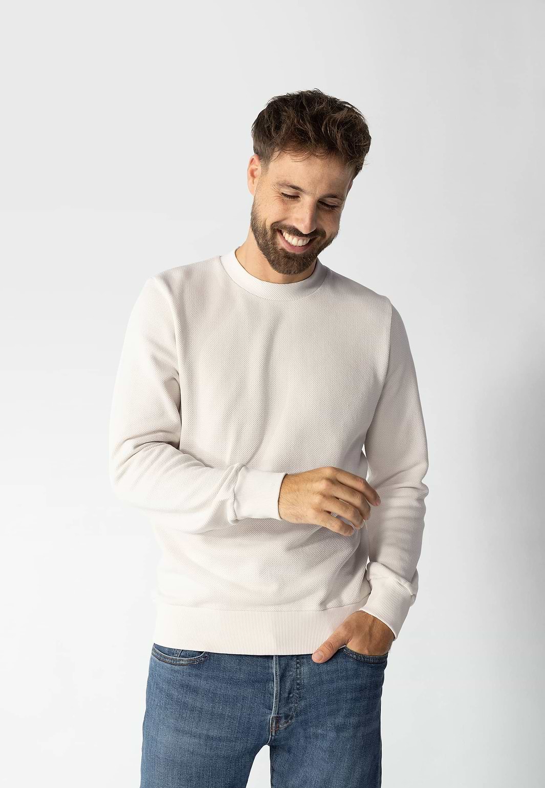 Sweatshirt-met-structuurdessin