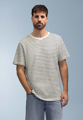 T-shirt-van-katoen-met-streepmotief