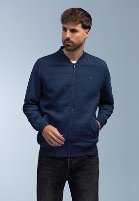 Sweatvest-van-katoenmix-met-bomberkraag