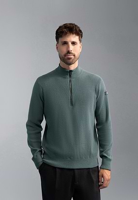 Trui-met-structuur-en-halve-rits