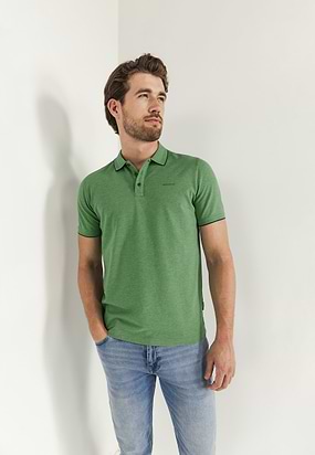 Piqué-polo-met-gemêleerd-dessin