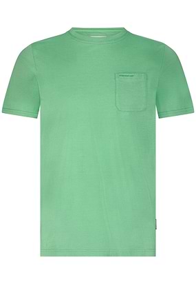 T-shirt-met-fijne-streep-en-borstzak