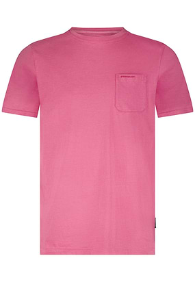 T-shirt-met-fijne-streep-en-borstzak