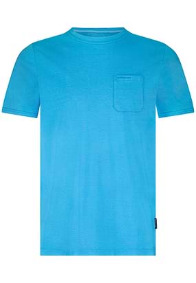 T-shirt-met-fijne-streep-en-borstzak