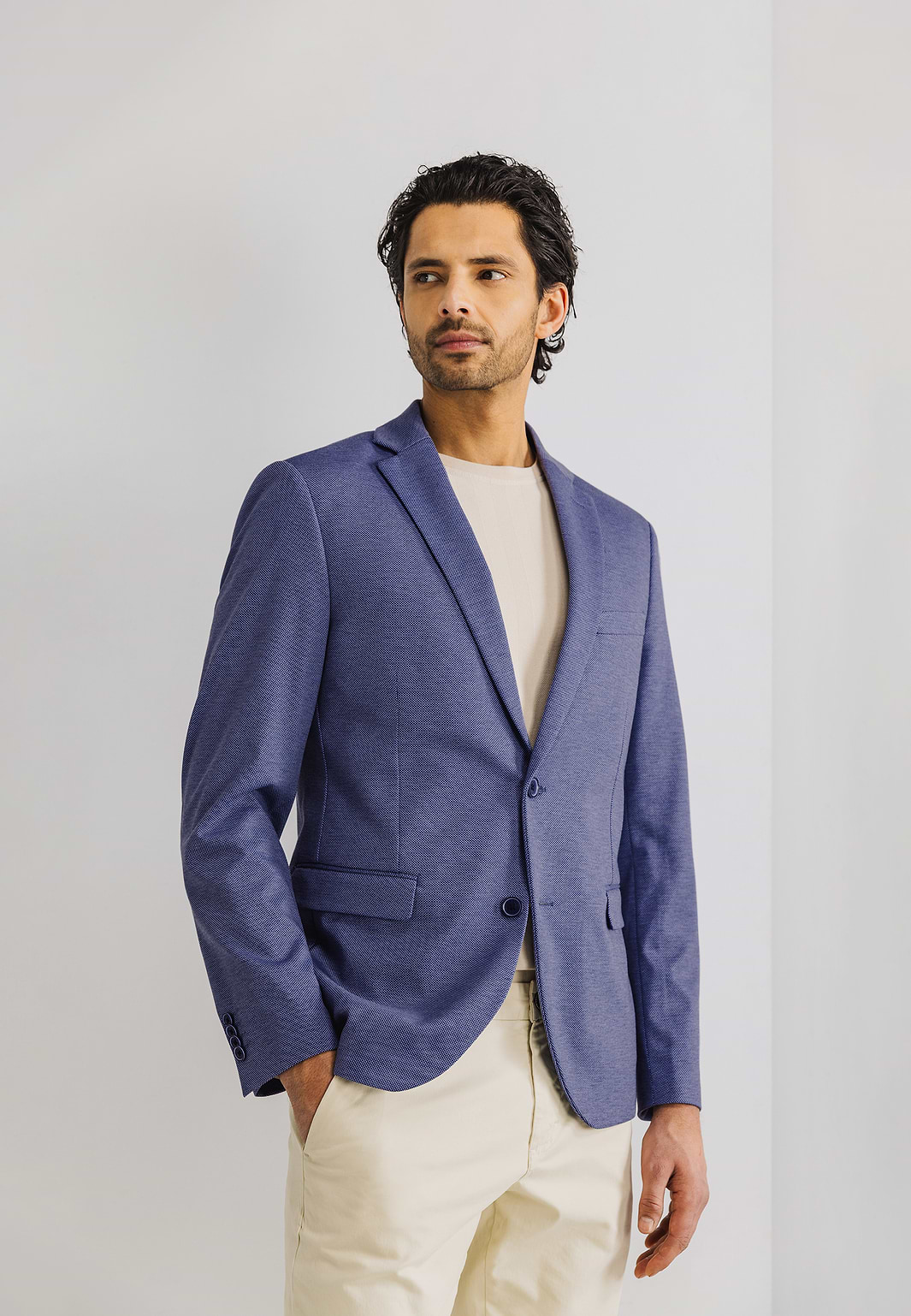 Gemêleerde-blazer-van-gebreide-stof