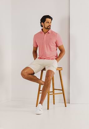 Piqué-polo-met-gemêleerd-dessin