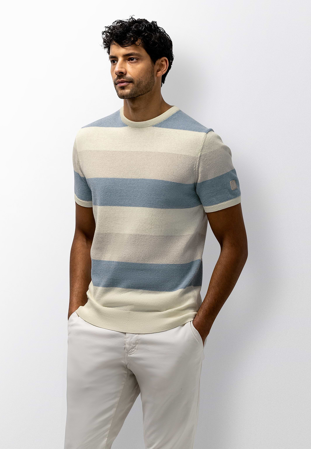 Gebreid-T-shirt-met-brede-streep
