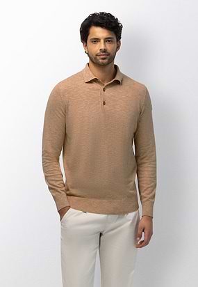 Gemêleerde-polo-van-een-linnenmix