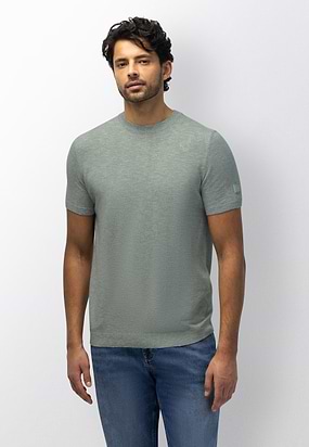 Gemêleerd-T-shirt-met-rubberen-badge