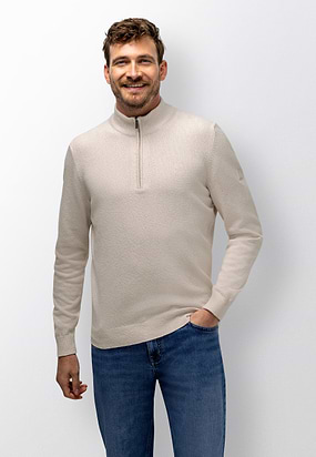 Gemêleerde-trui-met-halve-rits