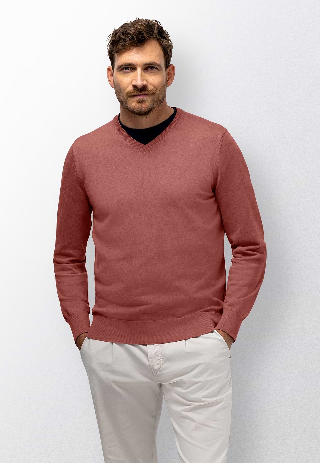 Fijngebreide-V-hals-trui
