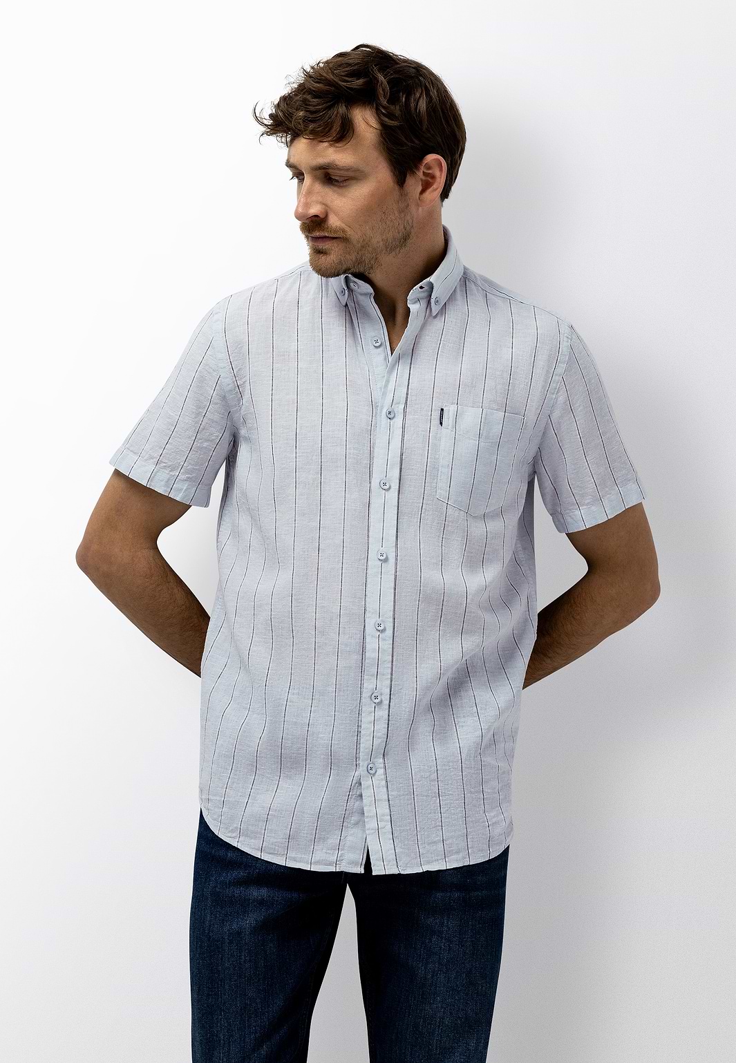 Gestreept-linnen-katoen-overhemd