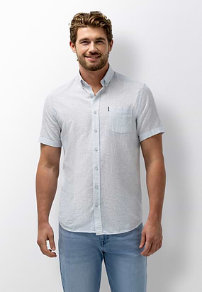 Overhemd-met-korte-mouwen-en-streep