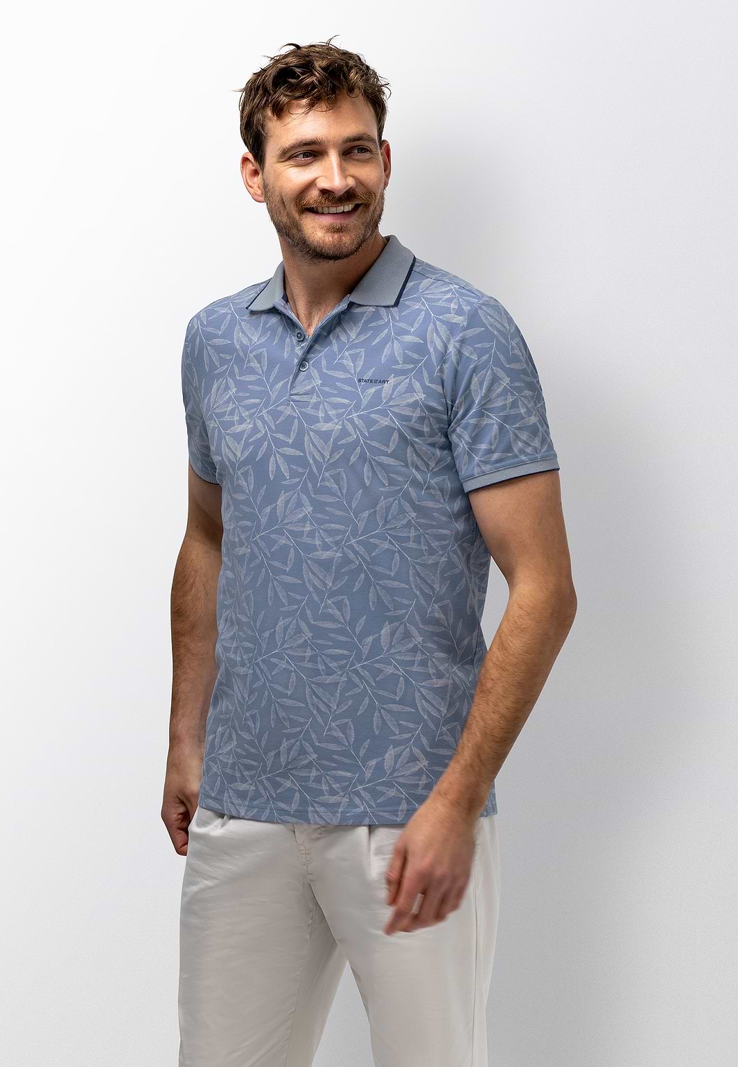 Piqué-polo-met-botanische-print