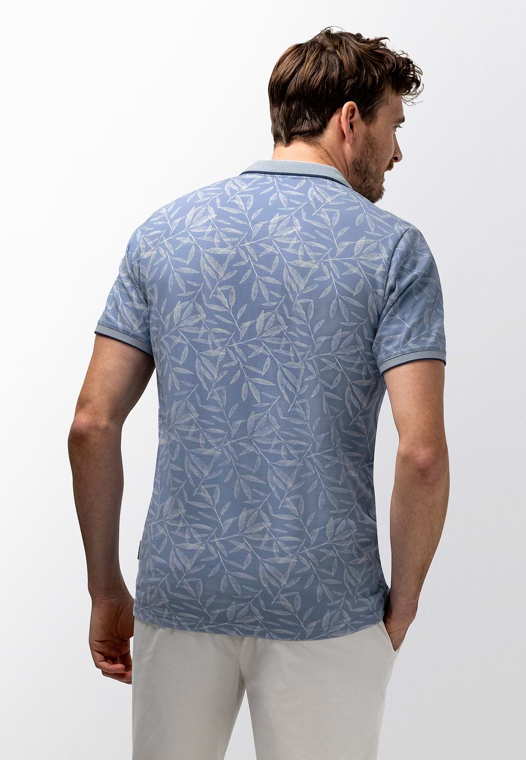 Piqué-polo-met-botanische-print