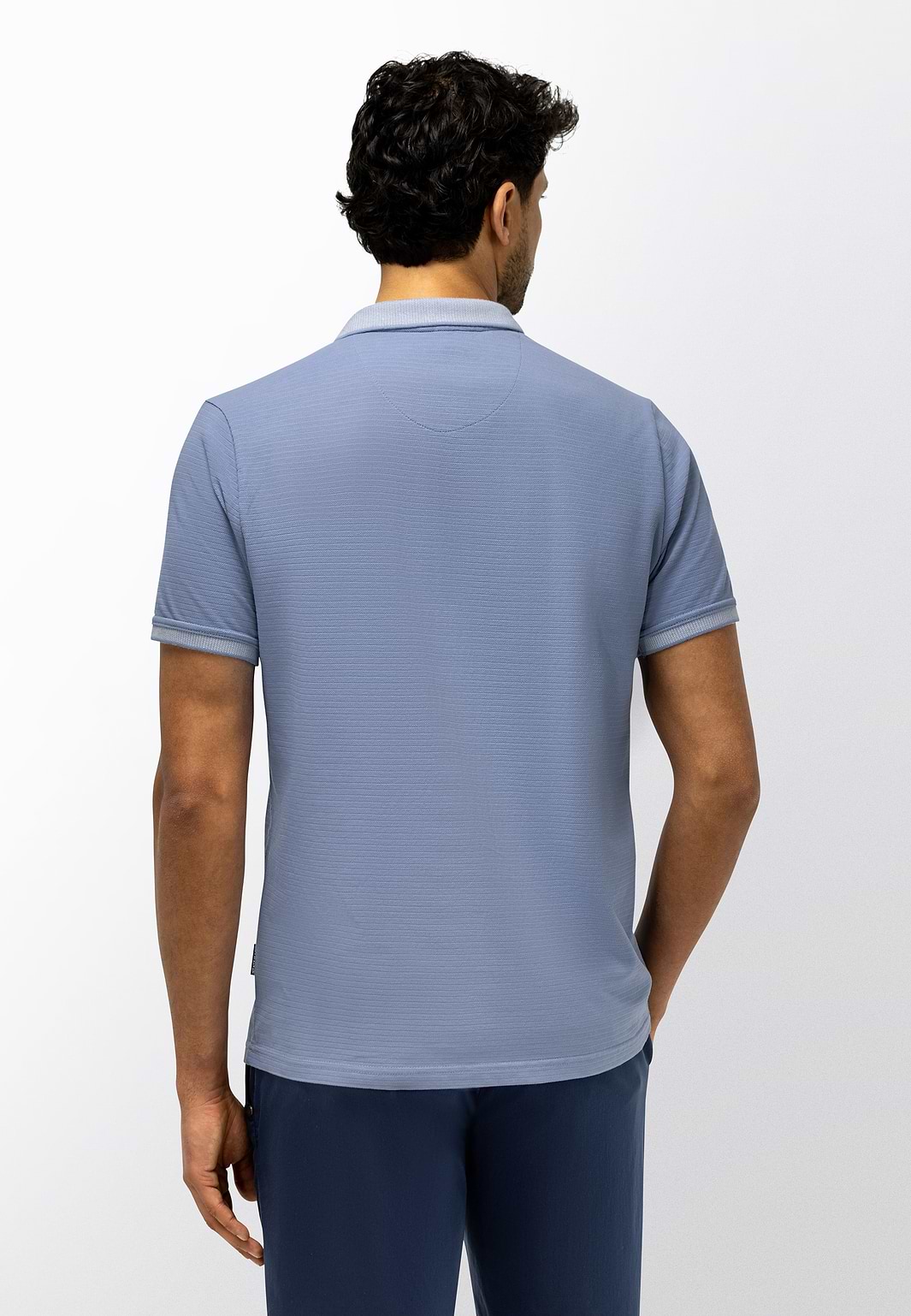 Jersey-polo-met-structuurdessin