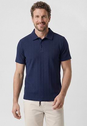 Jersey-polo-met-structuurstreep